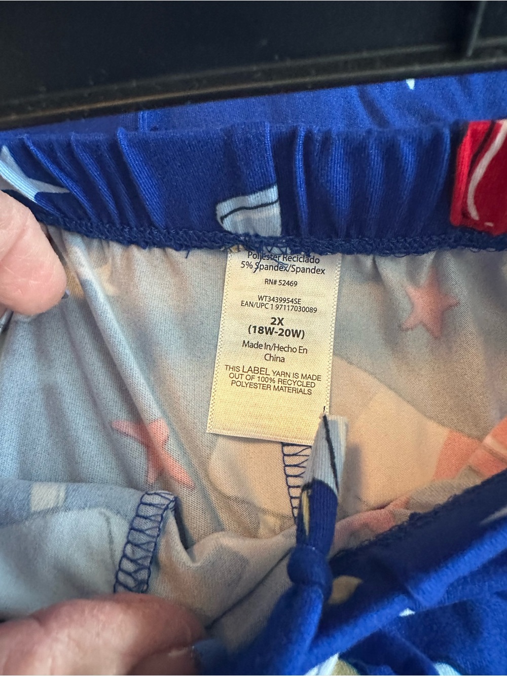 NWTS Celebrate Patriotic Women’s Blue Popsicle Print Short Pajama Set Sz 2X - Picture 8 of 10